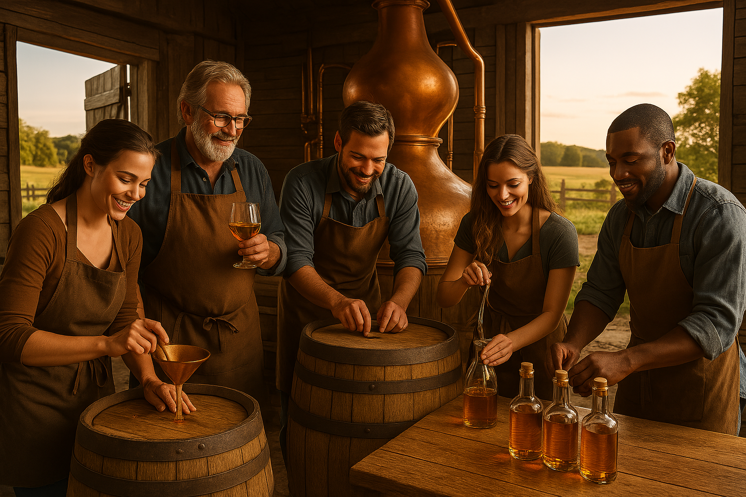 A distiller in province making whiskey